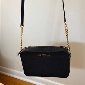 Michael Kors Black Crossbody Bag with Gold Chain